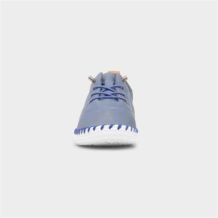 St Ives Womens Blue Leather Casual Shoe