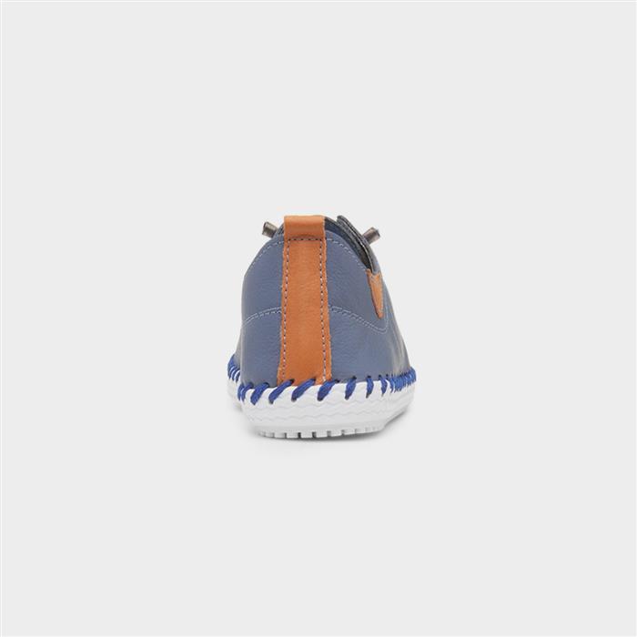 St Ives Womens Blue Leather Casual Shoe