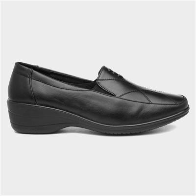 Womens Black Casual Wedge Shoe
