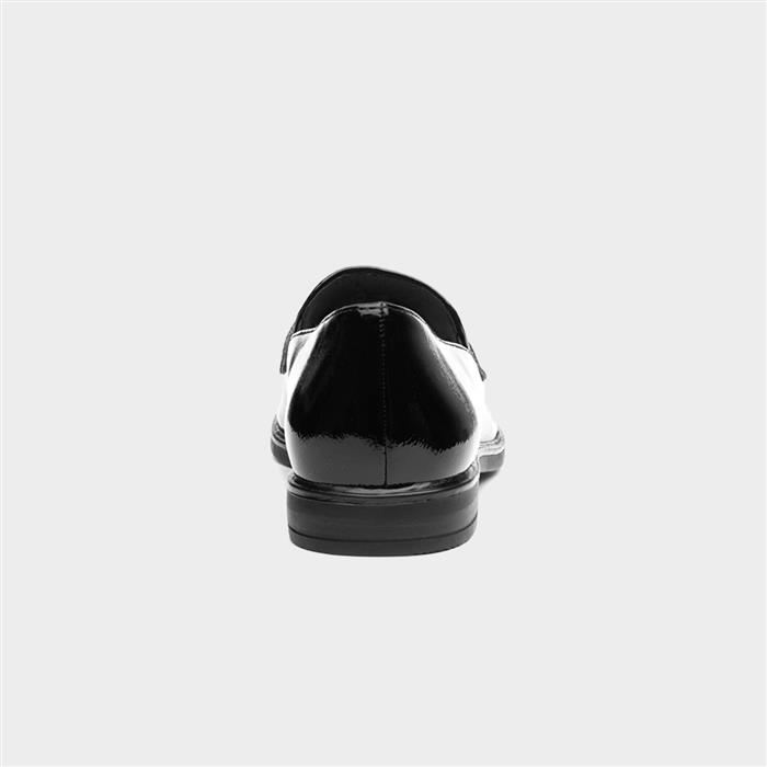 Jana Softline Womens Black Patent Loafers120262 Shoe Zone