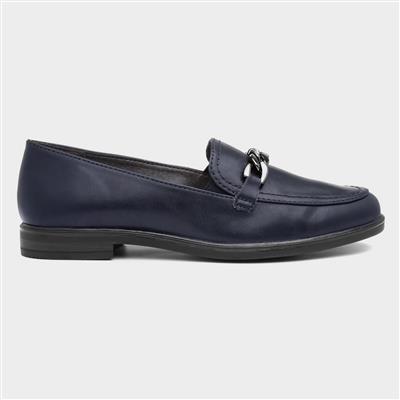 Womens Navy Chain Loafer