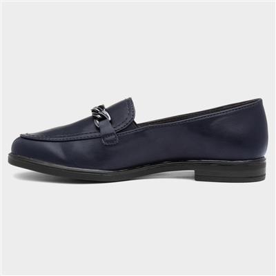 Womens Navy Chain Loafer