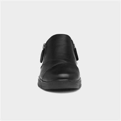 Jana Softline Womens Black Zip Up Shoe-120266 | Shoe Zone