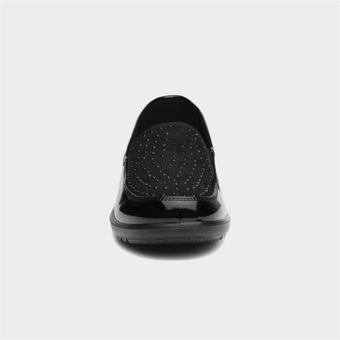 Susan Womens Black Slip On Wedge Shoe