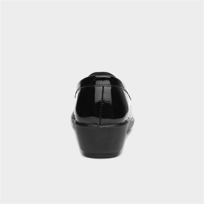 Susan Womens Black Slip On Wedge Shoe