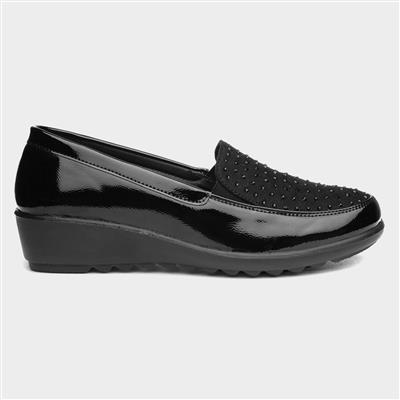 Susan Womens Black Slip On Shoe