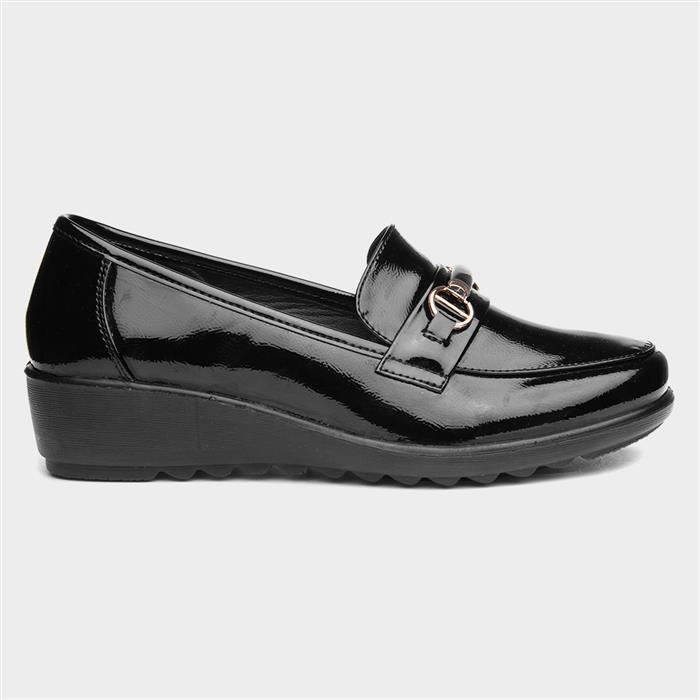 Jodie Womens Black Patent Wedge Shoe