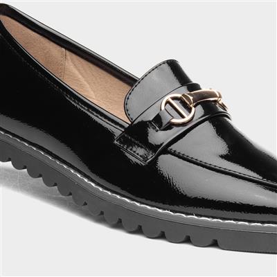Carrie Womens Black Patent Loafer