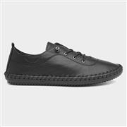 Lunar St. Ives Womens Black Leather Casual Shoes (Click For Details)
