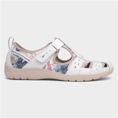 Cleveland Womens White Floral Shoe
