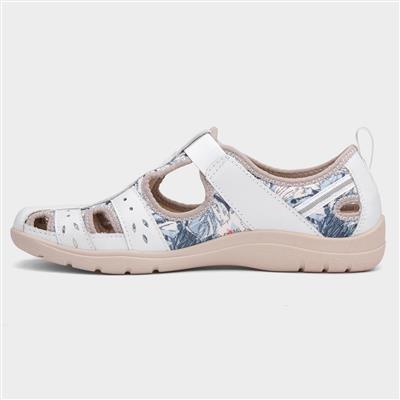 Cleveland Womens White Floral Shoe