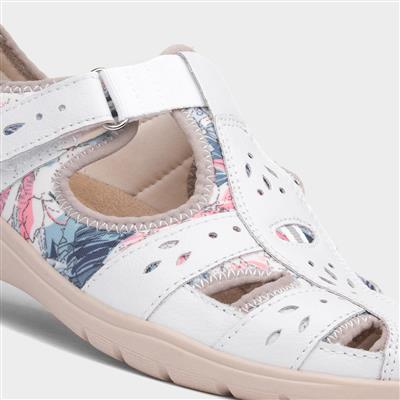 Cleveland Womens White Floral Shoe