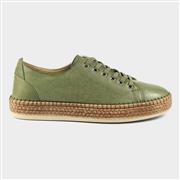 Lazy Dogz Malden Womens Olive Green Leather Shoe (Click For Details)
