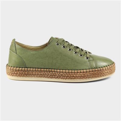 Malden Womens Olive Green Leather Shoe