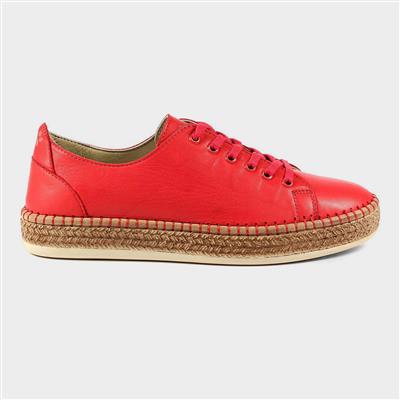 Malden Womens Red Leather Casual Shoe
