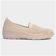 Cushion Walk Leanne Womens Beige Knitted Shoe (Click For Details)