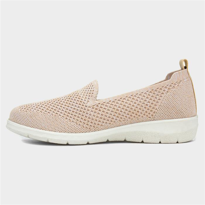 Leona Womens Beige Wedge Casual Shoe