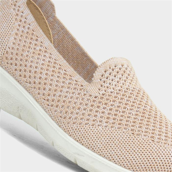 Leona Womens Beige Wedge Casual Shoe