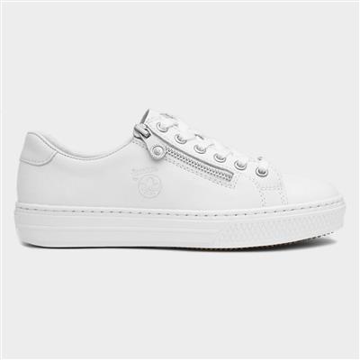 Womens White Leather Casual Shoe