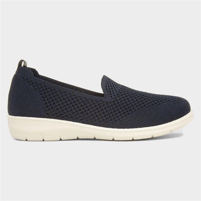 Leona Womens Navy Wedge Casual Shoe