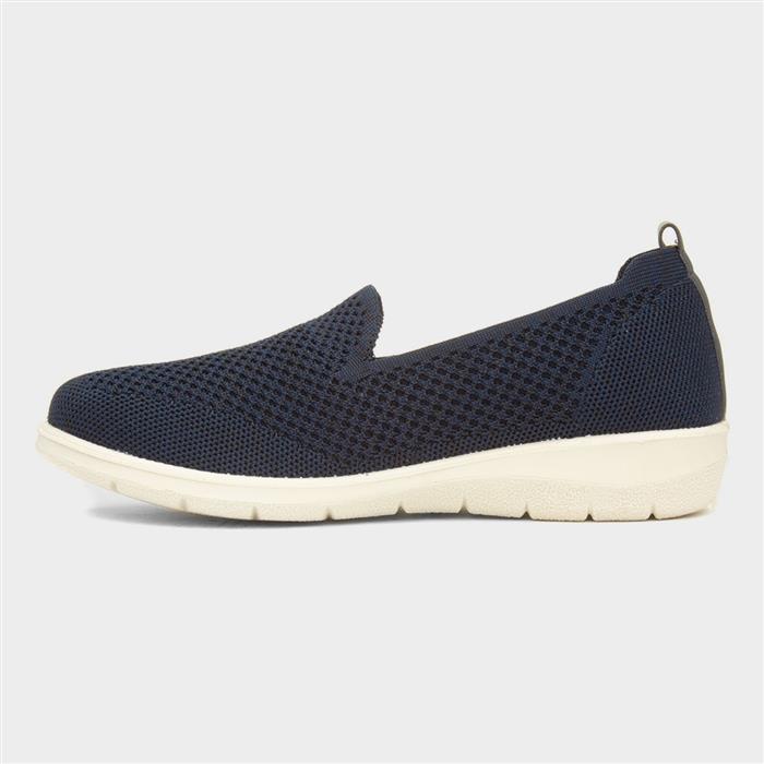 Leona Womens Navy Wedge Casual Shoe