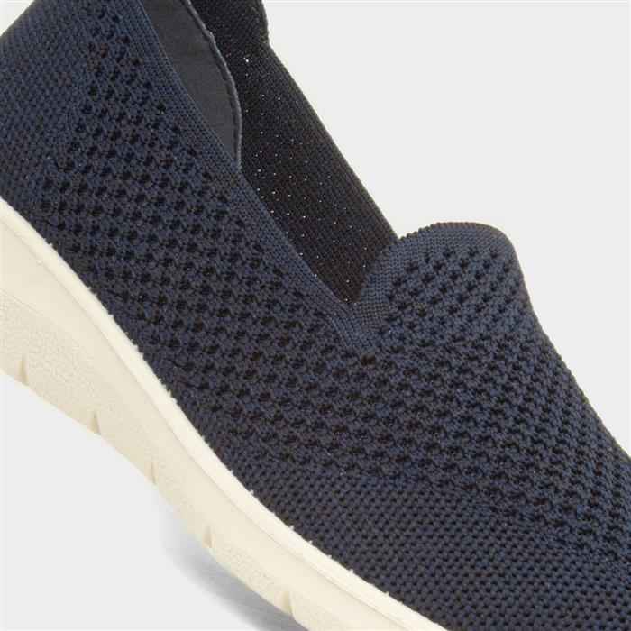 Leona Womens Navy Wedge Casual Shoe