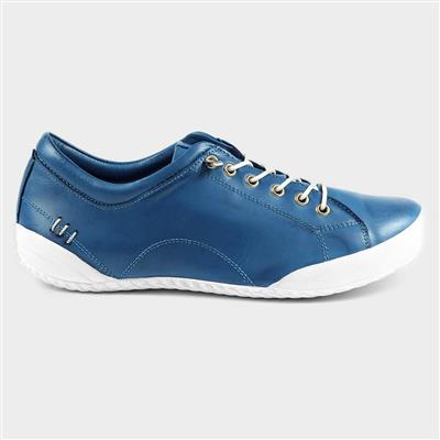 Carrick Womens Blue Leather Casual Shoe