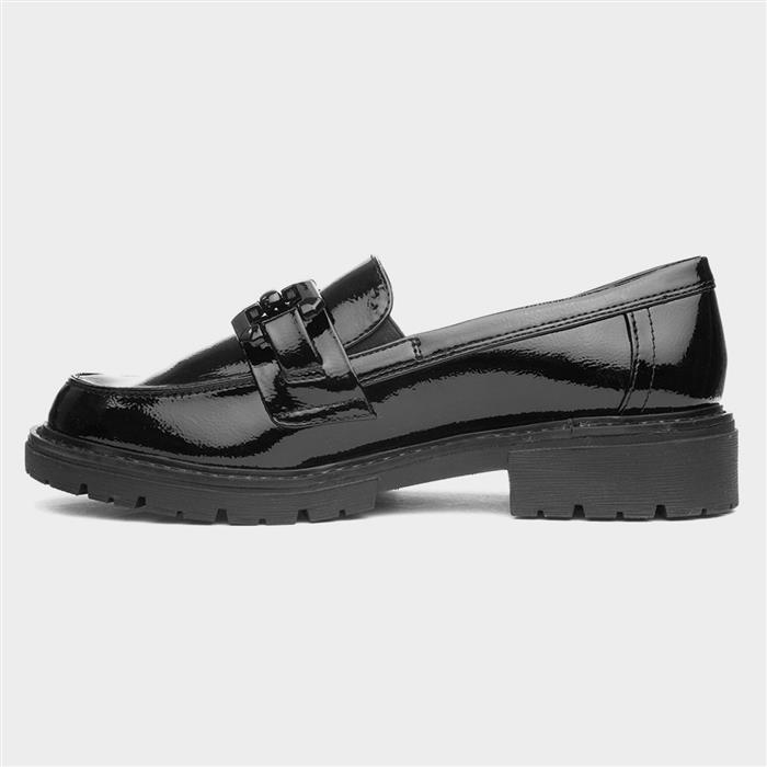 Womens Black Patent Wide Fit Loafer