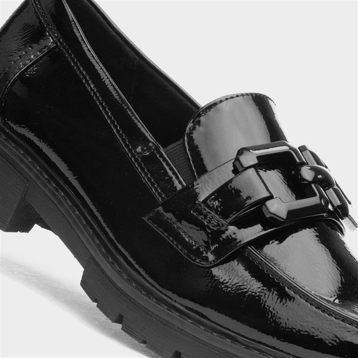 Womens Black Patent Wide Fit Loafer