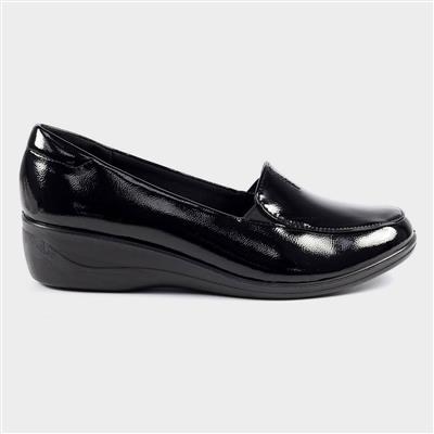 Elsbeth Womens Black Patent Slip On Shoe