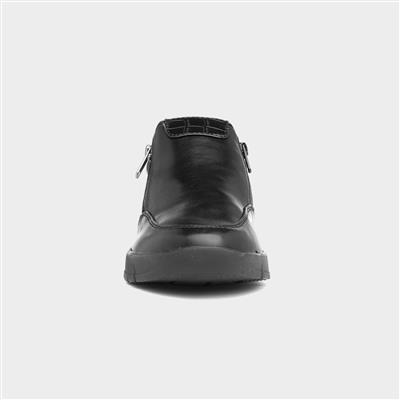 Jana Softline Womens Black Zip Up Shoes-120388 | Shoe Zone