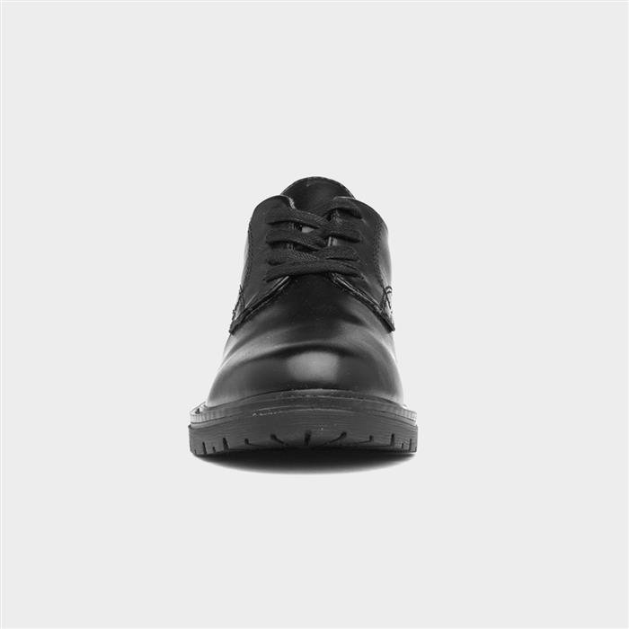 Womens Black Lace Up Wide Fit Shoe