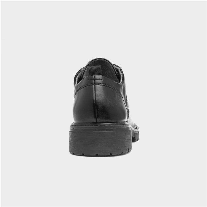 Womens Black Lace Up Wide Fit Shoe