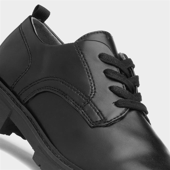 Womens Black Lace Up Wide Fit Shoe