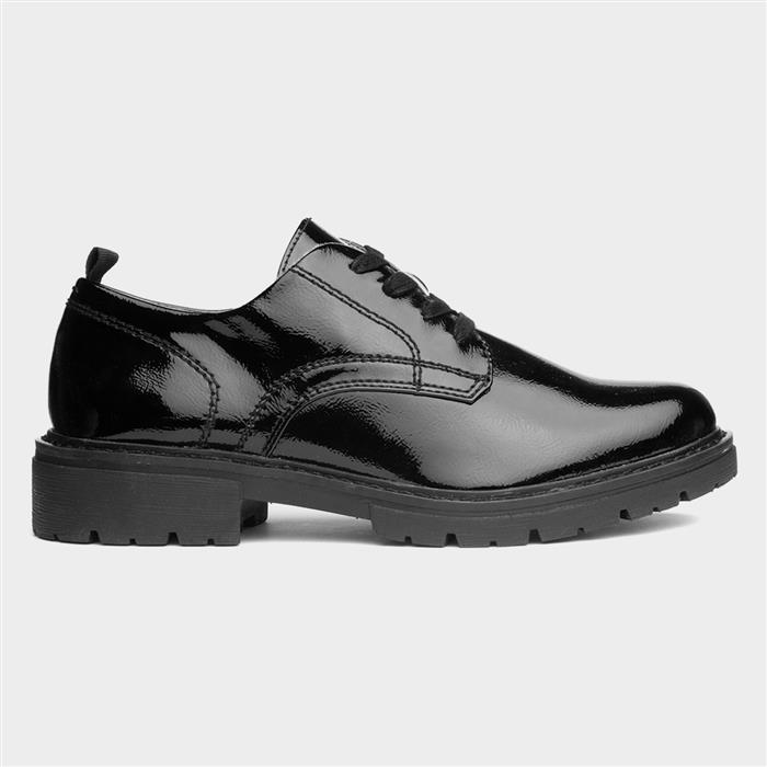 Womens Black Patent Wide Fit Shoe