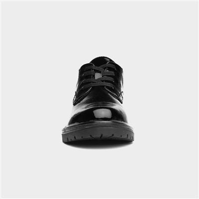 Womens Black Patent Lace Up Shoe