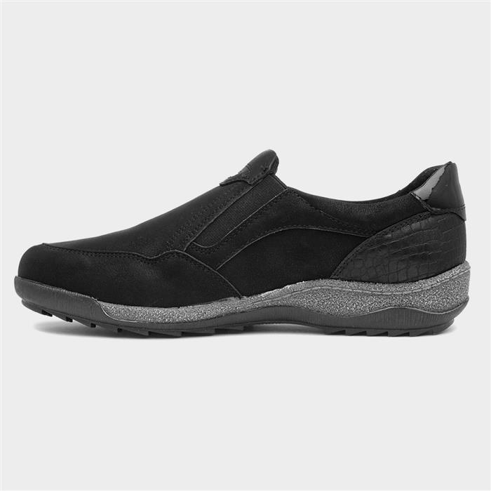 Alison Womens Black Zip Up Casual Shoe