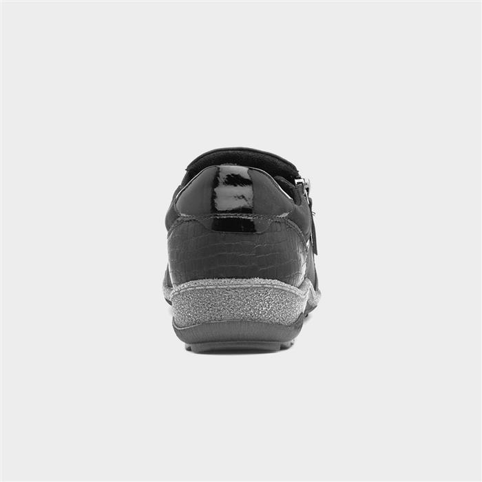 Alison Womens Black Zip Up Casual Shoe