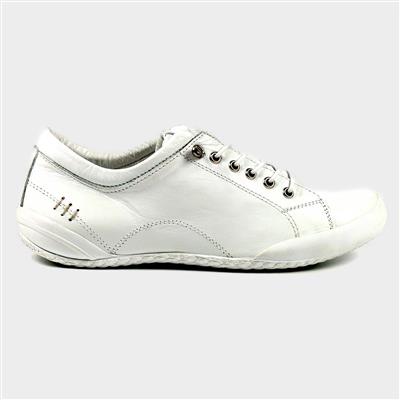 Carrick Womens White Leather Casual Shoe