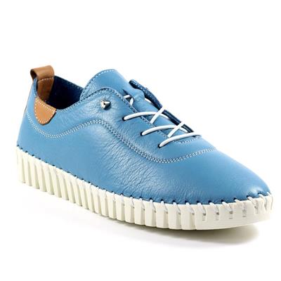Flamborough Womens Blue Leather Shoe