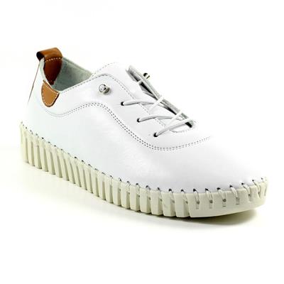 Flamborough Womens White Leather Shoe