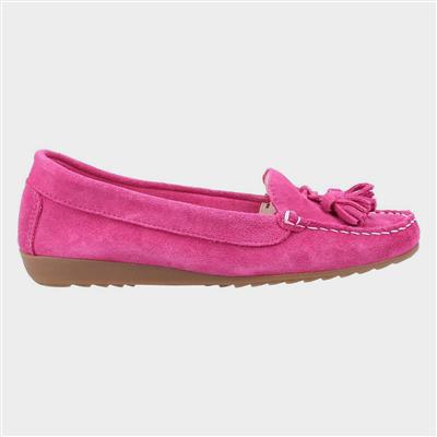 Aldons Womens Pink Moccasin with Tassels