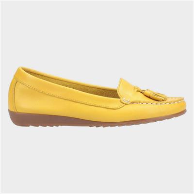 Aldons Womens Yellow Moccasin with Tassels