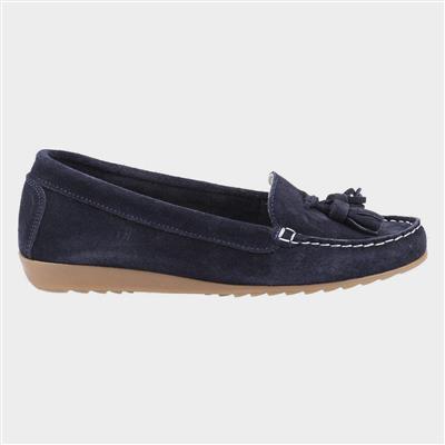 Aldons Womens Navy Moccasin with Tassels