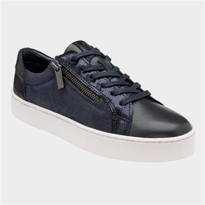 Sky Womens Navy Leather Casual Trainer