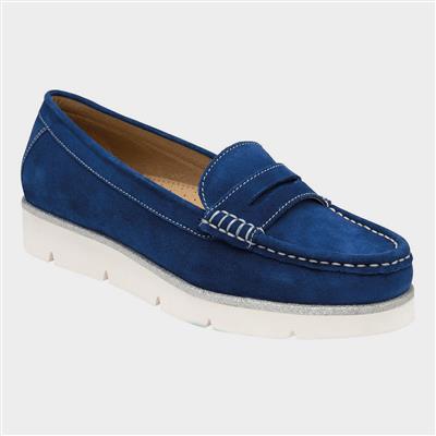 Asher Womens Blue Suede Loafer