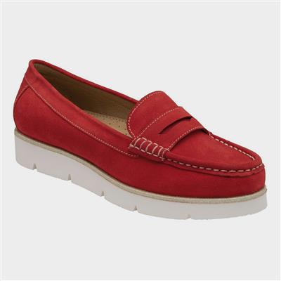 Asher Womens Red Suede Loafer