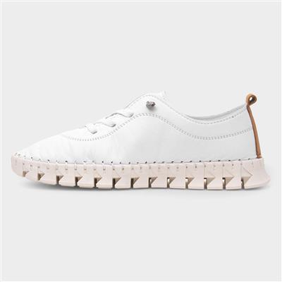 St Austell Womens White Leather Shoe