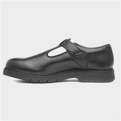 Finley Womens Black Leather T-Bar Shoe
