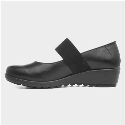 Cairo Womens Black Wedge Shoe